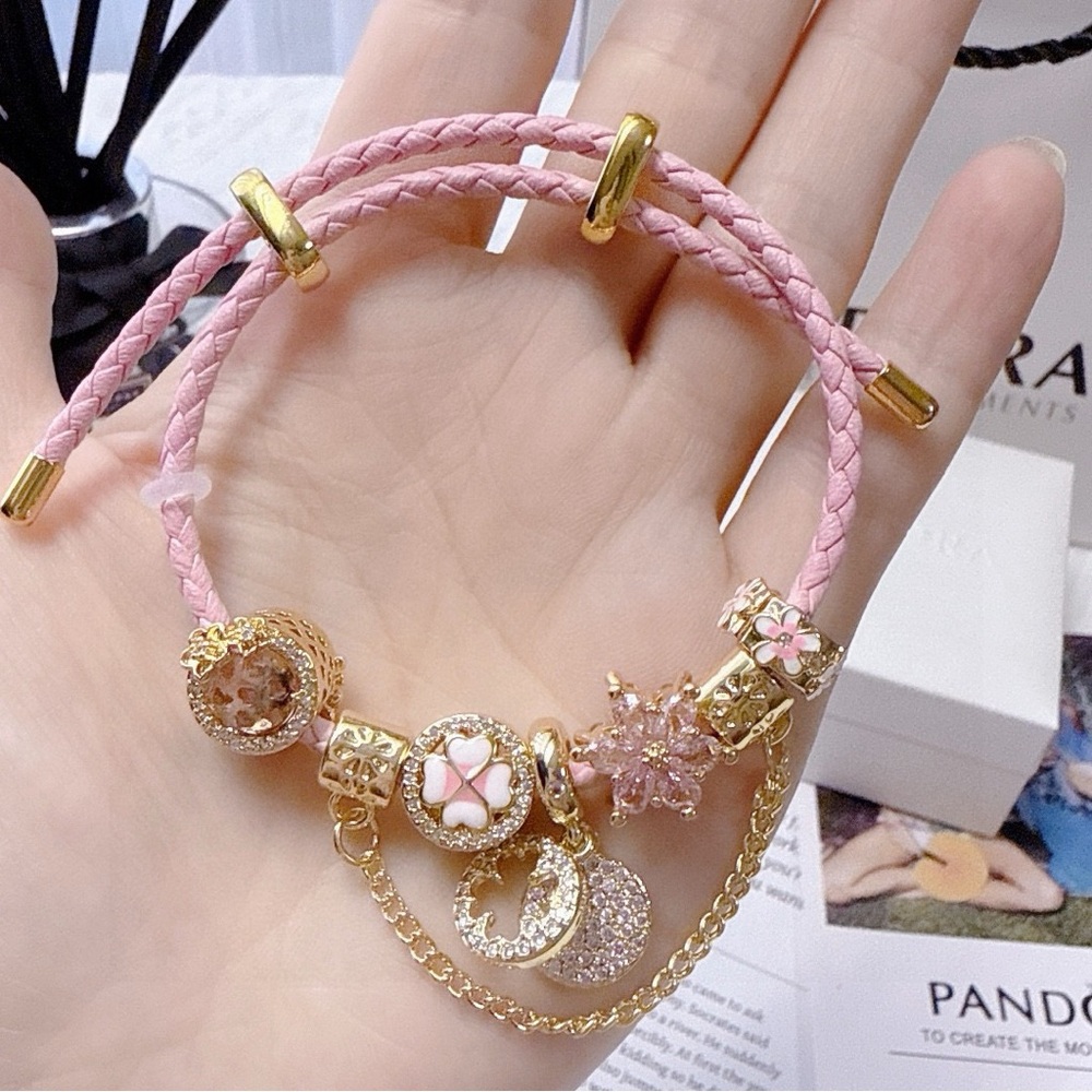Pandora Pink and Gold Charm Bracelet - Picture 6 of 7